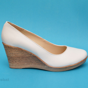 Pantofi albi dama eleganti - casual din piele naturala cod P162ALB