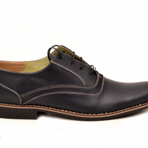 Pantofi barbati piele naturala bleumarin casual-eleganti cu siret cod P120
