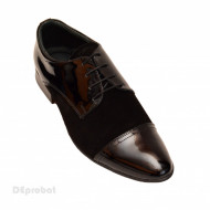 Pantofi barbati piele naturala negri casual-eleganti cod P169N - Editie de LUX