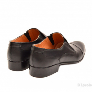 Pantofi barbati piele naturala negri casual-eleganti cod P65NEL - Editie de LUX