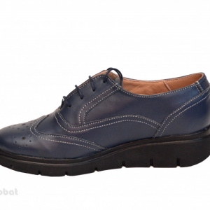 Pantofi dama bleumarin casual-eleganti din piele naturala Oxford Black cod P161BLM