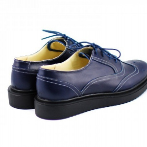 Pantofi dama bleumarin casual-eleganti din piele naturala Oxford cod P60BLM