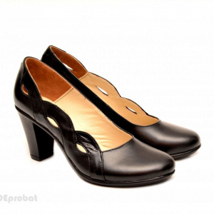 Pantofi dama eleganti negri din piele naturala cod P134