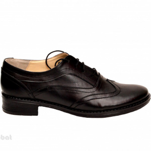 Pantofi dama piele naturala negri cu siret cod P14 - Made in Romania