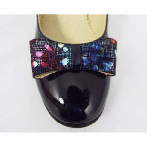 Pantofi eleganti dama bleumarin lacuiti din piele naturala cod P327