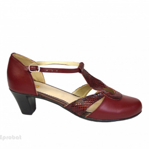 Pantofi grena dama eleganti din piele naturala cod P389