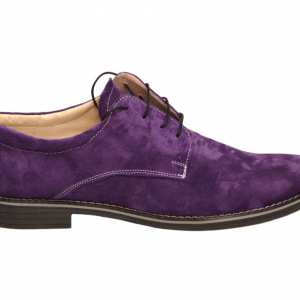 Pantofi mov barbati piele naturala velur - cod P197