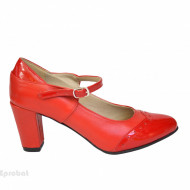 Pantofi rosii dama eleganti din piele naturala cod P381