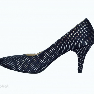 Pantofi stiletto dama eleganti din piele naturala bleumarin cod P331