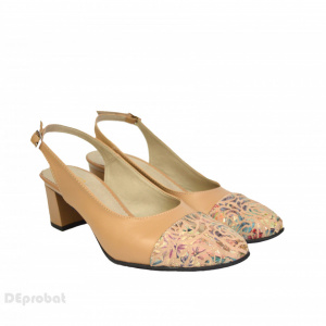 Sandale dama din piele naturala toc aplicat 5 cm cod S337