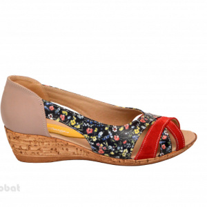 Sandale dama multicolore cu platforma din piele naturala cod S60