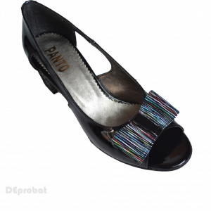 Sandale negre dama din piele naturala toc aplicat 6 cm cod S332