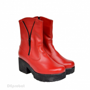Bocanci dama rosii din piele naturala cod LSG315 - LICHIDARE STOC 39