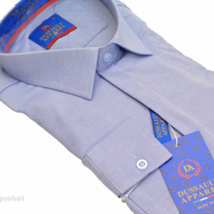Camasa Slim Fit Albastra eleganta - Camasa albastra marime mare ZR80 (Marimi XL-5XL)