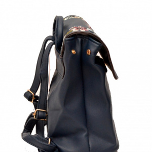 Geanta dama Good Mood - Rucsac bleumarin inflorat dama cod 313BLM