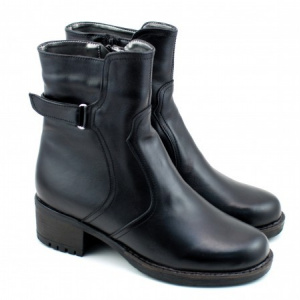 Ghete dama casual-elegante negre din piele naturala cod G34N