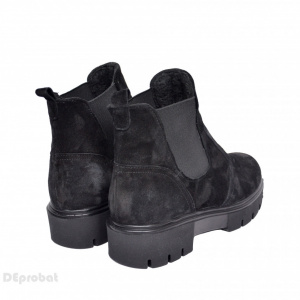 Ghete dama pentru primavara si toamna din piele naturala velur negru cod G50