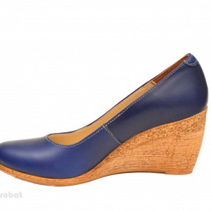 Pantofi albastri dama eleganti - casual din piele naturala cod P133