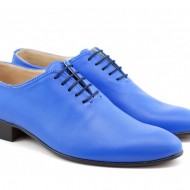 Pantofi barbatesti albastri piele naturala casual-eleganti cod P65A - Editie de LUX
