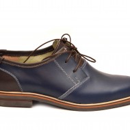 Pantofi barbati piele naturala bleumarin casual cu siret cod P122
