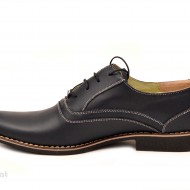 Pantofi barbati piele naturala bleumarin casual-eleganti cu siret cod P120