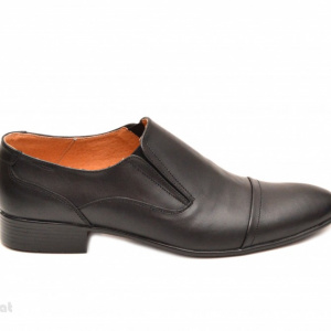 Pantofi barbati piele naturala negri casual-eleganti cod P65NEL - Editie de LUX