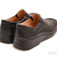 Pantofi barbati piele naturala negri casual-eleganti cu elastic cod P61