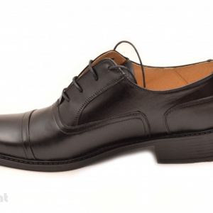 Pantofi barbati piele naturala negri casual-eleganti cu siret cod P16