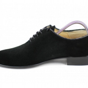 Pantofi barbati piele naturala velur negri casual-eleganti cod P65NV - Editie de LUX