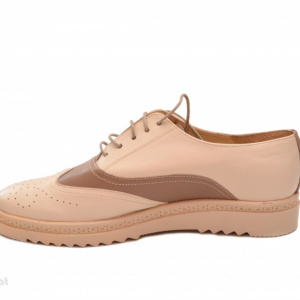 Pantofi dama bej casual-eleganti din piele naturala cod P53