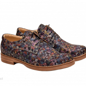 Pantofi dama colorati lucrati manual din piele naturala cod P158 Picasso