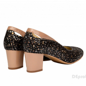 Pantofi dama eleganti cu toc imbracat in piele naturala cod P342