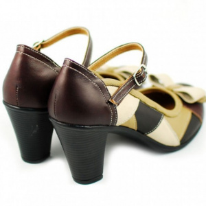 Pantofi dama eleganti din piele naturala cu toc de 7 cm cod P144
