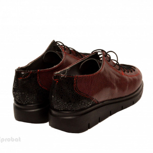 Pantofi dama grena cu siret din piele naturala cod P182