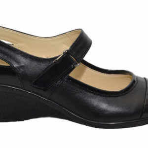 Pantofi dama negri din piele naturala cod P30