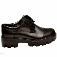 Pantofi dama negri lucrati manual din piele naturala cod P149
