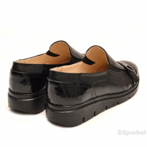 Pantofi dama negri sport-casual din piele naturala cu elastic cod P101