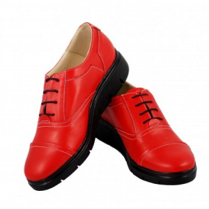 Pantofi dama rosii casual-eleganti din piele naturala cod P47R