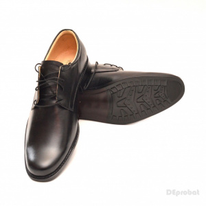 Pantofi negri barbati piele naturala casual-eleganti cu siret cod P70
