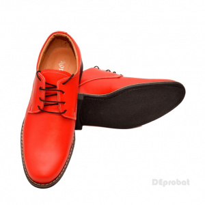 Pantofi rosii barbati piele naturala casual-office - cod P96