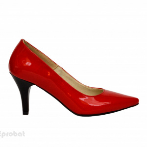 Pantofi stiletto rosii lacuiti dama eleganti din piele naturala cod P332R