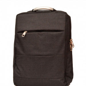 Rucsac unisex negru panzat cod B001 (43 x 31 cm) - Maner din aluminiu