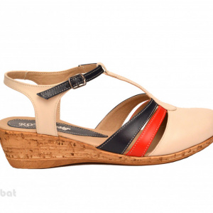Sandale dama bej cu platforma din piele naturala cod S57