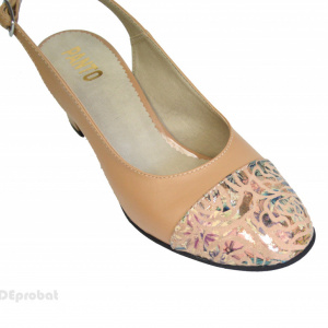 Sandale dama din piele naturala toc aplicat 5 cm cod S337
