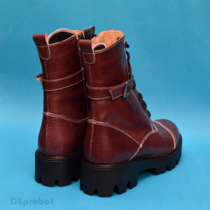 Bocanci bordo dama piele naturala sport-casual cod BOC24BORDO