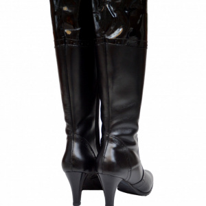 Cizme dama negre din piele naturala cu toc cod LSSG328 - LICHIDARE STOC
