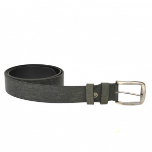 Curea piele naturala model negru-grizonat (latime 3,7 cm) - cod C167