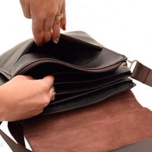 Geanta unisex piele Casual Office (Maro) - 24 x 21 cm - Borseta unisex pentru tableta