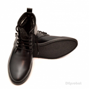 Ghete barbati piele naturala Negre casual-elegante cu siret cod G31N