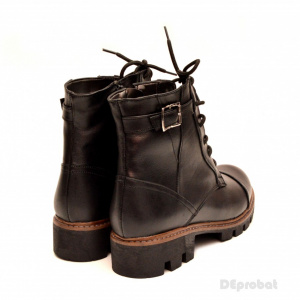 Ghete negre dama casual-elegante din piele naturala cod G39